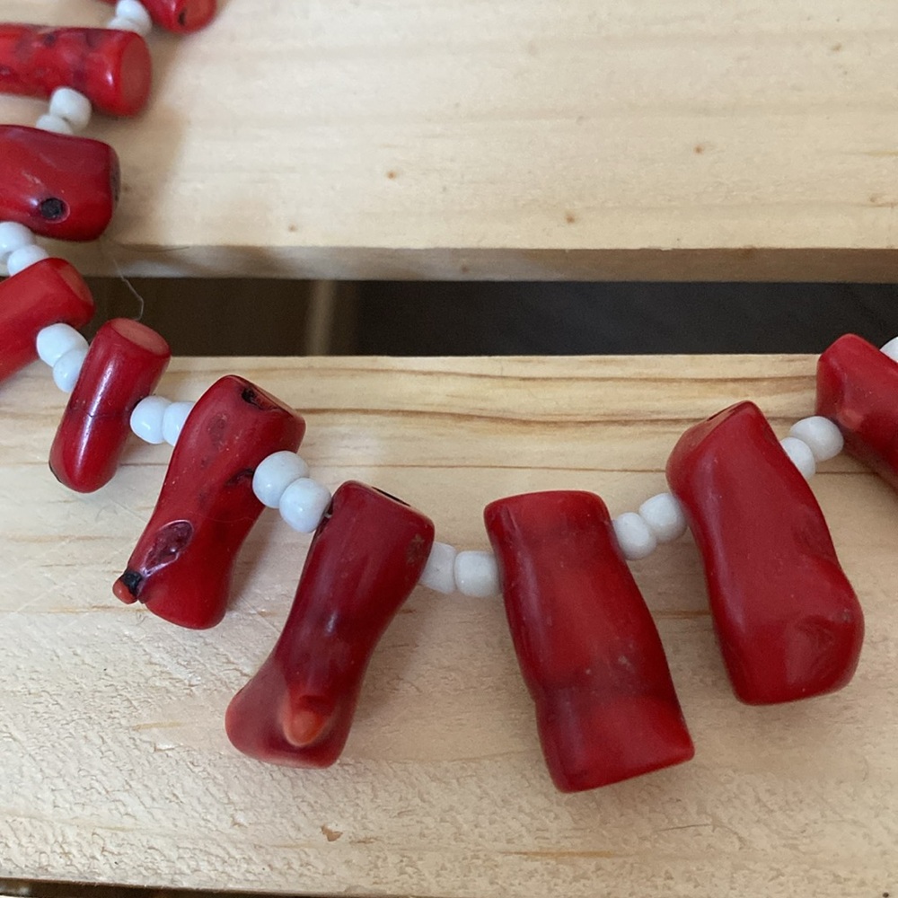 Coral and Beaded Necklace